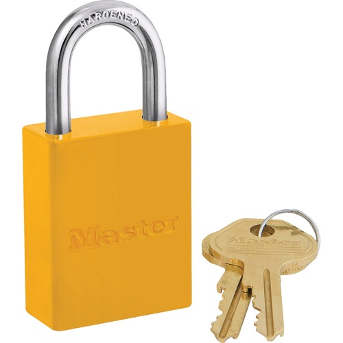 SCN SN712 Padlock - Keyed Different - 0.25" (6.35 mm) Shackle Diameter - Corrosion Resistant - Aluminum Body, Boron Steel Shackle - Yellow - 1 Each