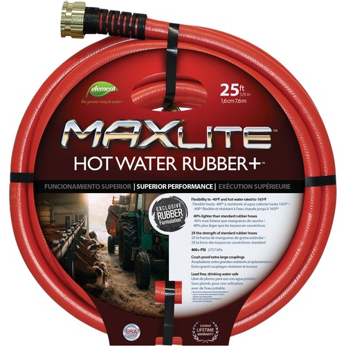 SCN Swan MaxLite NJ407 Water Hose - 27.6 bar - 0.63" x 25 ft - Rubber, Nickel Plated Brass