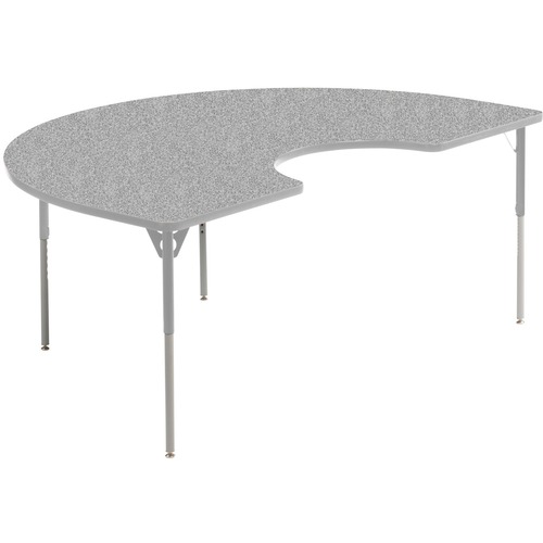 MITYBILT Aktivity Kidney - High Pressure Laminate (HPL) Kidney-shaped Top - Powder Coated Four Leg, Black, Silver Base - 4 Legs - 60" Table Top Length x 36" Table Top Width x 1" Table Top Thickness