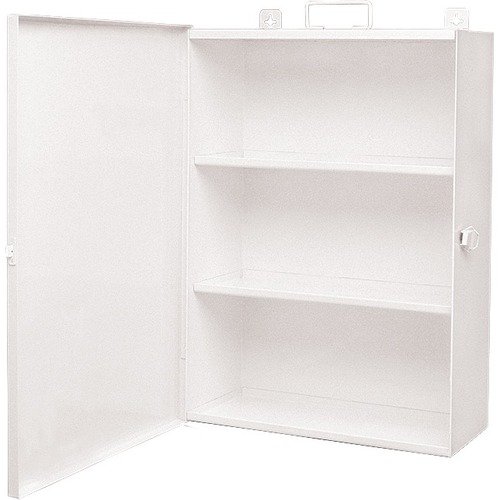SCN Storage Cabinet - 14.5" x 6.4" x 18.3" - Wall Mountable, Key Lock - White - Baked Enamel - Steel