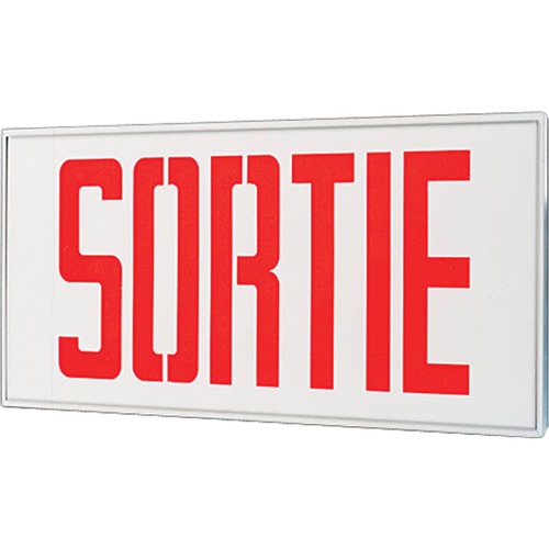 SCN Stella Exit Signs - Sortie - Sortie Print/Message - 12" (304.80 mm) Width x 7.50" (190.50 mm) Height - 18.50" (469.90 mm) Holding Width - Rectangular Shape - LED Light - Steel