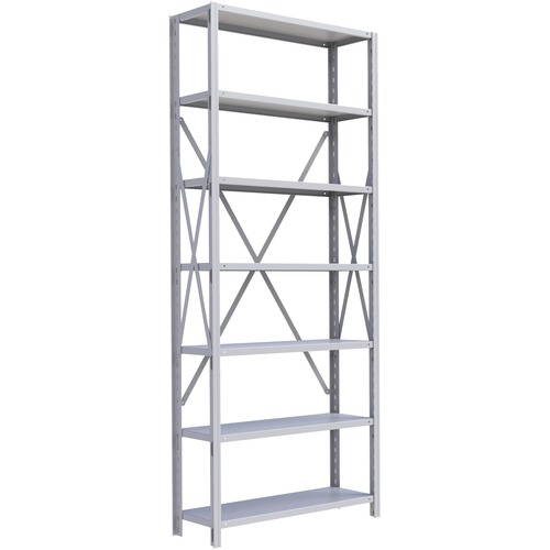 SCN Boltless Shelving Unit - 88" Height x 36" Width x 18" Depth - Light Gray - Steel