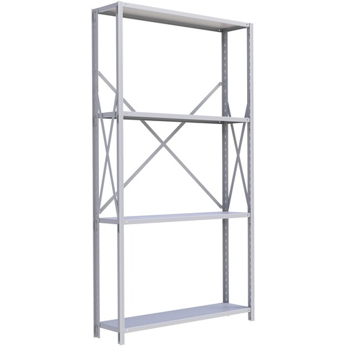 SCN Boltless Shelving Unit - 88" Height x 48" Width x 18" Depth - Light Gray - Steel