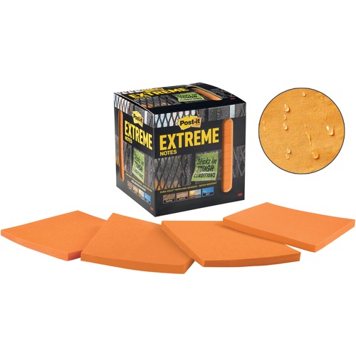 Post-it® Extreme Notes - 3" x 3" - Square - 45 Sheets per Pad - Orange - Self-adhesive - 540 / Pack