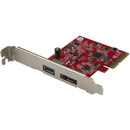 StarTech.com 2 Port USB 3.1 (10Gbps) + eSATA PCI Express Card - 1x USB-A + 1x eSATA - USB3.1 PCIe Card eSATA Card - USB3.1 Expansion Card - Add one USB 3.1 (10Gbps) port and one eSATA (6Gbps) port to your computer, through a single PCI Express slot - 2 Po
