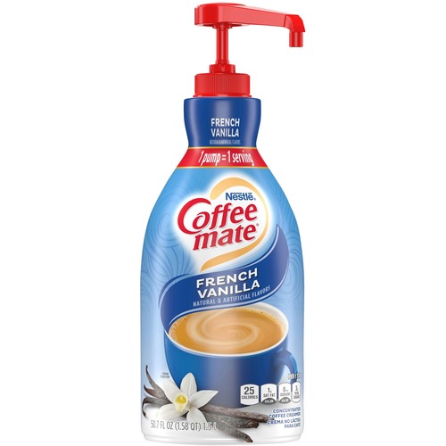 Coffee mate Liquid Pump Flavoured Creamer - French Vanilla Flavor - 1.50 L - 300 Serving - 2 / Case