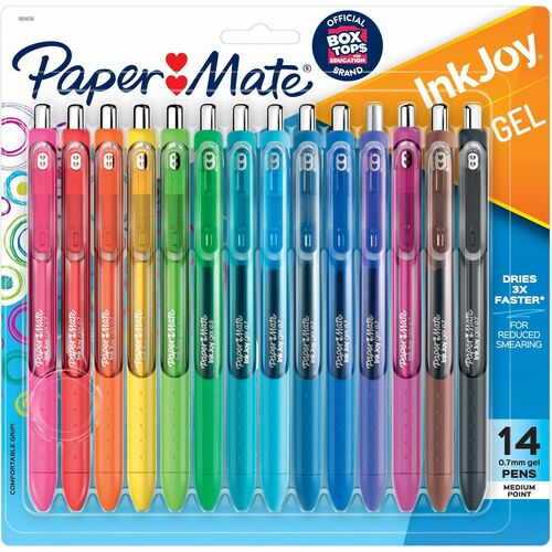 Paper Mate InkJoy Gel Retractable Pen - Medium Pen Point - Retractable - Assorted Gel-based Ink - Assorted Barrel - 14 / Pack - Gel Ink Pens - PAP1959302