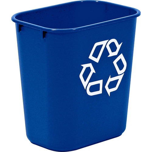 Rubbermaid Commercial Blue Deskside Recycling Container - 12.90 L Capacity - Compact - 12.1" Height x 8.2" Width x 11.4" Depth - Blue