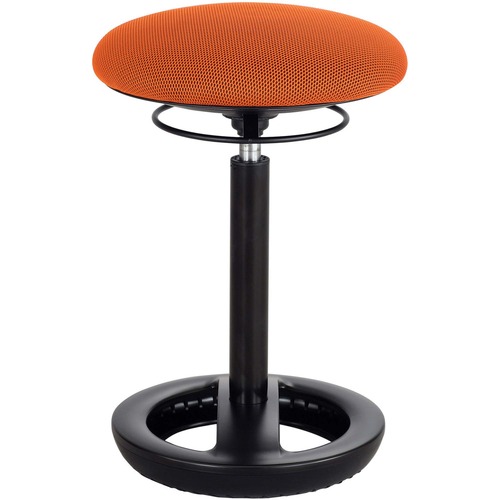 Safco TWIXT Desk-Height Active Seating Chair - Nylon, Vinyl, Polypropylene, Polyester Seat - Rounded Base - Orange - 1 Each