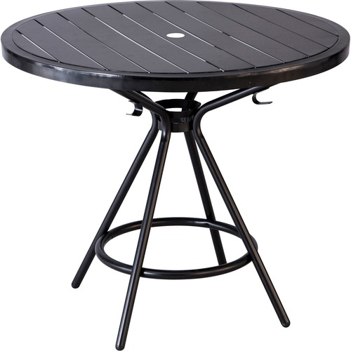 Safco CoGo Steel Indoor/Outdoor Steel Table - Round Top x 36.3" Table Top Diameter - 30" Height x 36.3" Width - Black