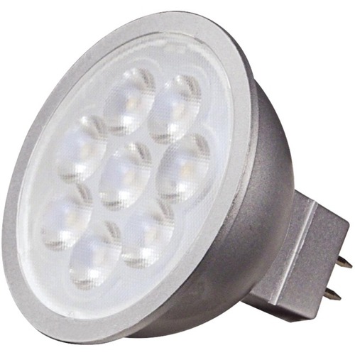 Satco LED MR16 Warm 500 Lumens Light Bulb - 6.50 W - 50 W Incandescent Equivalent Wattage - 12 V AC, 12 V DC - 500 lm - MR16 Size - Warm White Light Color - GU5.3 Base - 25000 Hour - 4940.3°F (2726.8°C) Color Temperature - 80 CRI - 40° Beam An - Light Bulbs & Tubes - SDNS9496