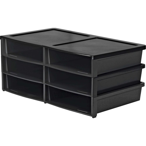 Storex 6-compartment Litreature Sorter - 500 x Sheet - 6 Compartment(s) - 2" Height x 8.8" Width11.5" Length - Black - Plastic - 1 Each - Portable Storage Files & Bins - STX61446B01C