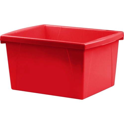 Storex Teal 4 Gallon Storage Bin - 15 L - Stackable - Plastic - Red - For Tool, Classroom Supplies - 1 Each - Storage Boxes & Containers - STX61452U06C