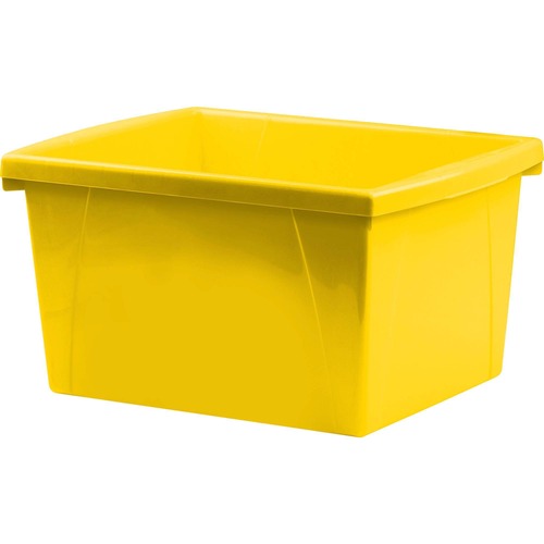 Storex Teal 4 Gallon Storage Bin - 15 L - Stackable - Plastic - Yellow - For Tool, Classroom Supplies - 1 Each = STX61453U06C