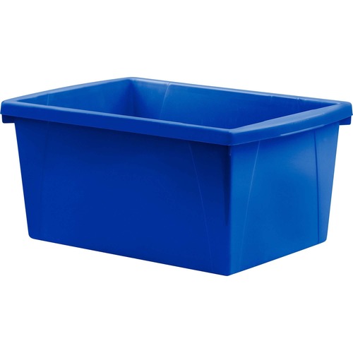 Storex 5.5 Gallon Storage Bins, Blue - Internal Dimensions: 14" (355.60 mm) Length - External Dimensions: 16.8" Length x 11.9" Width x 8.3"Height - 20.82 L - Media Size Supported: Legal, Letter - Plastic - Blue - For Supplies, Paper, Workbook, Classroom S