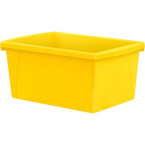 Storex 5.5 Gallon Storage Bins, Yellow - Internal Dimensions: 14" (355.60 mm) Length - External Dimensions: 16.8" Length x 11.9" Width x 8.3"Height - 20.82 L - Media Size Supported: Legal, Letter - Plastic - Yellow - For Supplies, Paper, Workbook, Classro