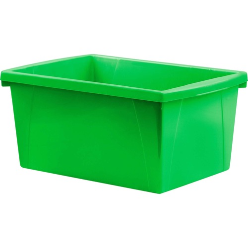 Storex 5.5 Gallon Storage Bins, Green - Internal Dimensions: 14" (355.60 mm) Length - External Dimensions: 16.8" Length x 11.9" Width x 8.3"Height - 20.82 L - Media Size Supported: Legal, Letter - Plastic - Green - For Supplies, Paper, Workbook, Classroom
