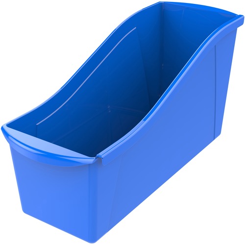 Storex Book Bin Set - 7" Height x 5.3" Width14.3" Length - Blue - Plastic