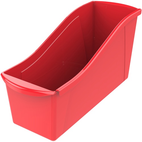 Storex Book Bin Set - 7" Height x 5.3" Width14.3" Length - Red - Plastic - 6 / Carton