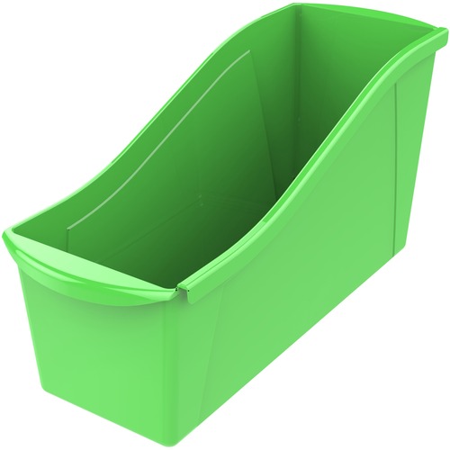 Storex Book Bin Set - 7" Height x 5.3" Width14.3" Length - Green - Plastic - 6 / Set - Portable Storage Files & Bins - STX71104U06C