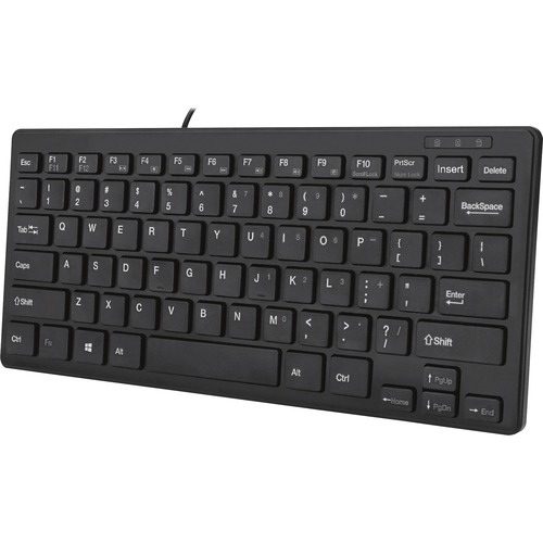 Adesso SlimTouch Mini Keyboard - Cable Connectivity - USB Interface - 78 Key - English (US) - QWERTY Layout - Desktop Computer, Notebook - Windows - Membrane Keyswitch - Black - Keyboards - ADEAKB111UB