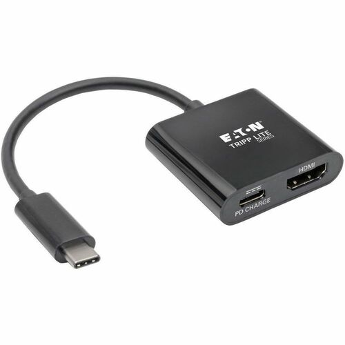 Eaton Tripp Lite Series USB-C to HDMI Adapter with PD Charging, HDCP, Black - 1 x HDMI - Mac, PC, Chrome OS