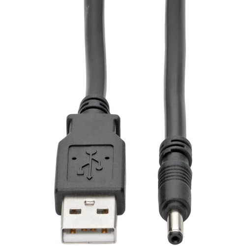 Eaton Tripp Lite Series USB to DC Power Cable - M/M, USB-A to 3.5 x 1.35 mm DC Barrel Plug, 3 ft. (0.91 m) - For Hard Drive, Bluetooth Headset, Credit Card Reader, Wireless Router - 5 V DC Voltage Rating - Black