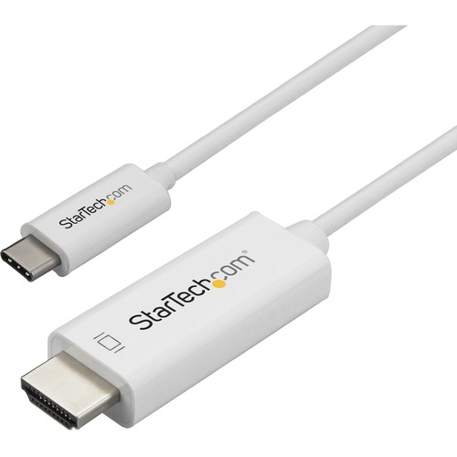 StarTech.com 6ft (2m) USB C to HDMI Cable - 4K 60Hz USB Type C DP Alt Mode to HDMI 2.0 Video Display Adapter Cable - Works w/Thunderbolt 3 - White 6.6ft/2m USB Type C DP Alt Mode HBR2 to HDMI 2.0 Cable 4K 60Hz/1080p | 7.1 Audio | HDCP 2.2/1.4 - Video Adap