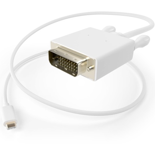 Unirise USB Type C to DVI-D Dual link Male Cable 3Ft - 3 ft DVI/USB Video Cable for Video Device, MacBook, Chromebook, HDTV, Monitor, Projector, Smartphone - First End: 1 x USB 3.1 Type C - Male - Second End: 1 x DVI-D (Dual-Link) Digital Video - Male