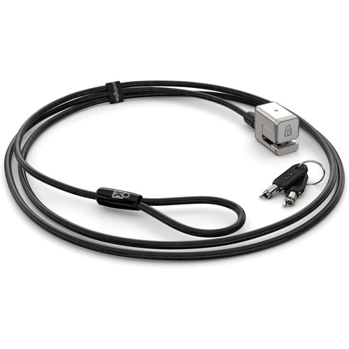 Kensington Keyed Cable Lock for Surface Pro - Black, Silver - Carbon Steel - 5.9 ft - For Notebook