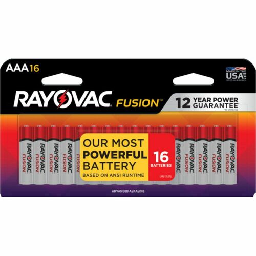 Rayovac Fusion Alkaline AAA Batteries - For Multipurpose - AAA - 16 / Pack