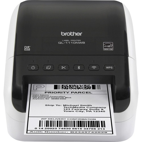 Brother QL-1110NWB Desktop Direct Thermal Printer - Monochrome - Label Print - USB - Bluetooth - Wireless LAN - 118.11" Print Length - 4" Print Width - 4.33 in/s Mono - 300 x 300 dpi - 4.08" Label Width