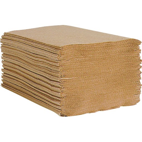 Esteem 100% Natural Single Fold Towels - Single Fold - 9" - Natural - Embossed - 250 Per Pack - 16 / Carton