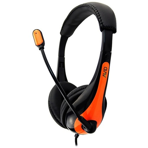 AVID AE-36 HEADSET WITH NOISE CANCELLING MIC & 3.5MM PLUG ORANGE - Stereo - Mini-phone (3.5mm) - Wired - 32 Ohm - 20 Hz to 20 kHz - Over-the-head - Binaural - Circumaural - 6 ft Cable - Noise Cancelling, Bi-directional Microphone - Orange