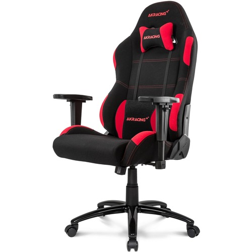 AKRacing Core Series EX-Wide Gaming Chair - For Gaming - Metal, Aluminum, Steel, Polyester, Fabric, Nylon - Red, Black