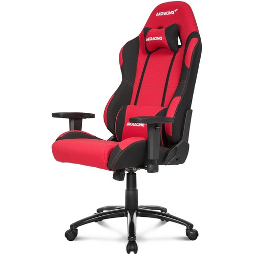 AKRacing Core Series EX-Wide Gaming Chair - For Gaming - Metal, Aluminum, Steel, Polyester, Fabric, Nylon - Red, Black