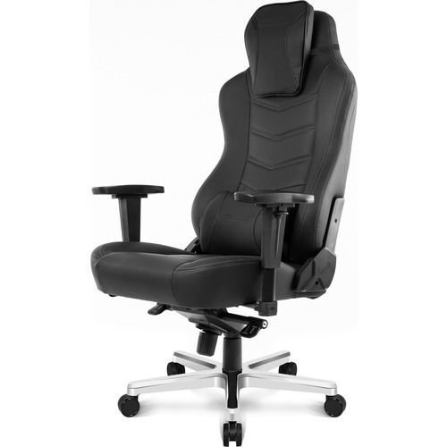 AKRacing Office Series Onyx Computer Chair - PU Leather Seat - PU Leather Back - Black Steel, Metal Frame - 5-star Base - Black - Armrest