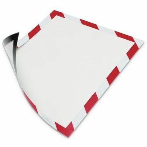 DURABLE DURAFRAME Document Frame - Holds 8.50" x 11" Insert - Rectangle - Surface - Horizontal, Vertical - Magnetic, Self-adhesive, Sturdy - Red, White - 2 / Pack