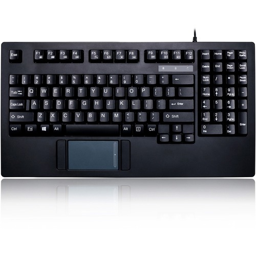 Adesso EasyTouch Rackmount Touchpad Keyboard - Cable Connectivity - USB Interface - 104 Key Home, Back, Forward, Search, Email, Play/Pause, Stop, Next Track, Previous Track, Volume Up, Volume Down, ... Hot Key(s) - English (US) - TouchPad - Windows - Memb