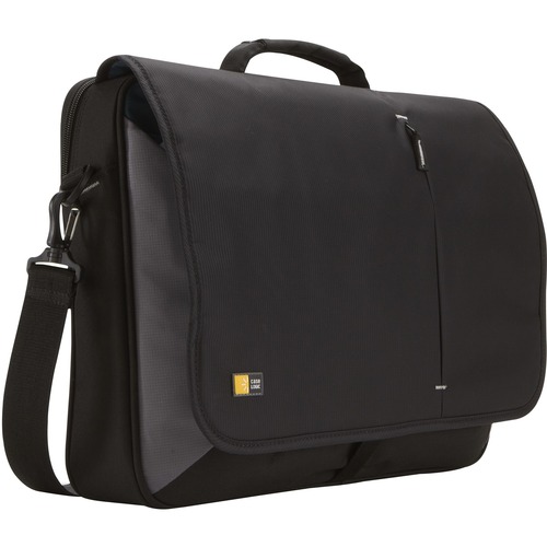 Case Logic VNM-217 Carrying Case (Messenger) for 17" Notebook, Accessories, Mouse, iPod, Cell Phone, Pen - Black - Dobby Nylon Body - Luggage Strap, Shoulder Strap, Handle - 3.7" Height x 3.7" Width x 17.7" Depth - 1 Carton