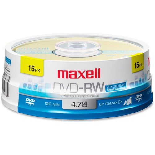 Maxell 2x DVD-RW Media - 120mm - Single-layer Layers - 2 Hour Maximum Recording Time