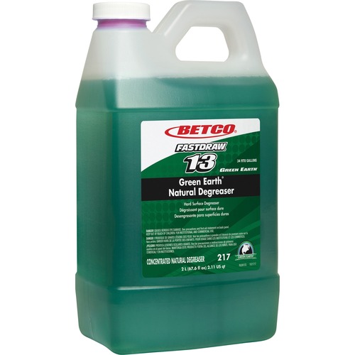 Betco Green Earth Natural Degreaser - FASTDRAW 13 - Concentrate - 67.6 fl oz (2.1 quart) - 1 Each - Bio-based, Phosphate-free, Spill Proof - Dark Green