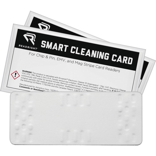 Read Right Smart Cleaning Card - For Multipurpose - 10 / Pack - White