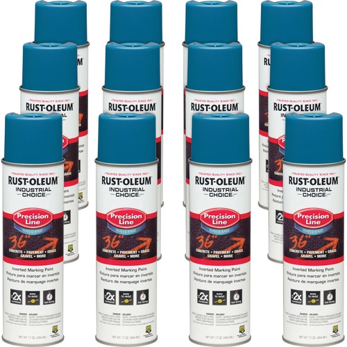 Rust-Oleum Industrial Choice Precision Line Marking Paint - 17 fl oz - 12 / Carton - Caution Blue