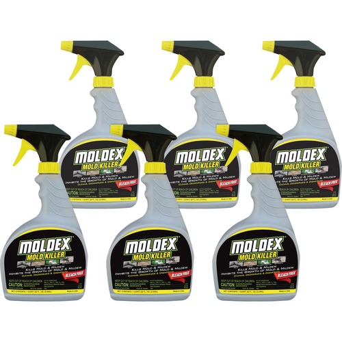 Moldex Mold Killer - 32 fl oz (1 quart) - Fresh Clean Scent - 6 / Carton - Phosphate-free, Non-abrasive, Fast Acting, Deodorize, Bleach-free, Disinfectant - White