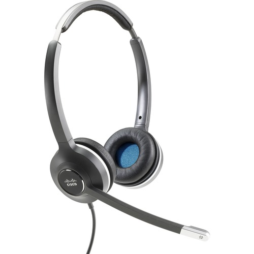 Cisco Headset 532 (Wired Dual with Quick Disconnect coiled RJ Headset Cable) - Stereo - Quick Disconnect - Wired - 90 Ohm - 50 Hz - 18 kHz - Over-the-head - Binaural - Supra-aural - Electret, Condenser, Uni-directional Microphone - Noise Canceling