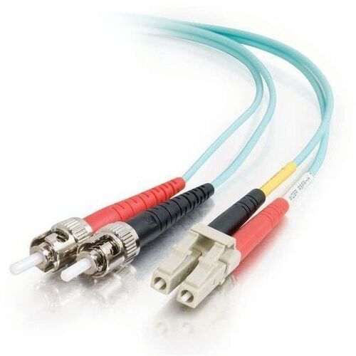 C2G 3m LC-ST 10Gb 50/125 OM3 Duplex Multimode PVC Fiber Optic Cable - Aqua