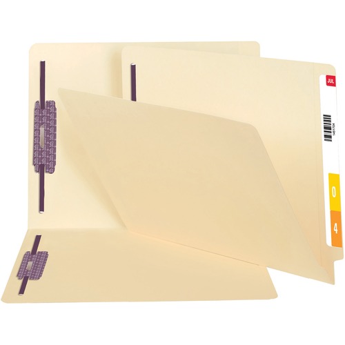 Smead Letter Recycled Fastener Folder - 8 1/2" x 11" - 2 x 2S Fastener(s) - Manila - 10% Recycled - 50 / Carton