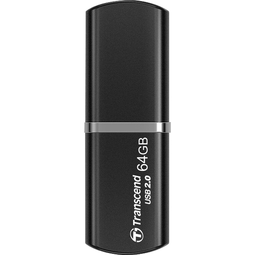Transcend 64GB JetFlash 320 USB 2.0 Flash Drive - 64 GB - USB 2.0 - Onyx Black