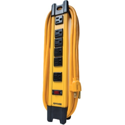 Southwire 6-Outlet Metal Power Strip - 10 ft Cord - 15 A Current - 120 V AC Voltage - 1.80 kW - Yellow